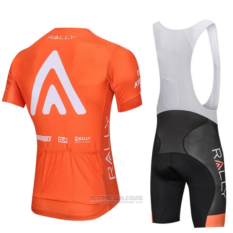 2018 Fahrradbekleidung Rally Orange Trikot Kurzarm und Tragerhose